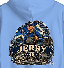 North Carolina to Southern Maryland Carolina Blue Hoodie Sweatshirt Watermen Gear